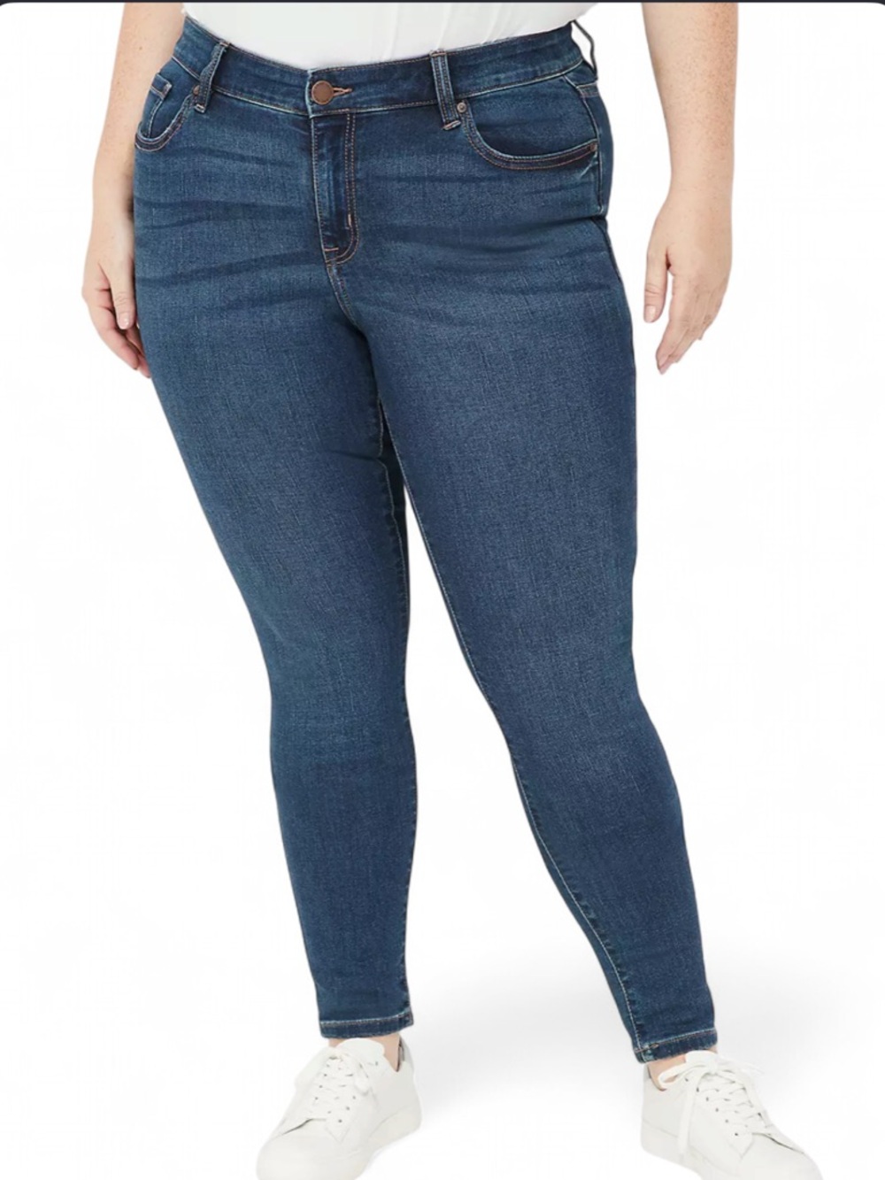 Lane Bryant Mid Rise Skinny Jeans Size 18 Signature Fit Magic Waistband Dark